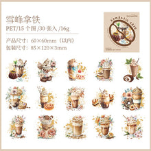 Load image into Gallery viewer, Romantic Café Series Vintage Stickers (6 Designs)