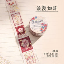 Load image into Gallery viewer, Time Notes Series Floral Gilded Washi Tapes (4 Designs)
