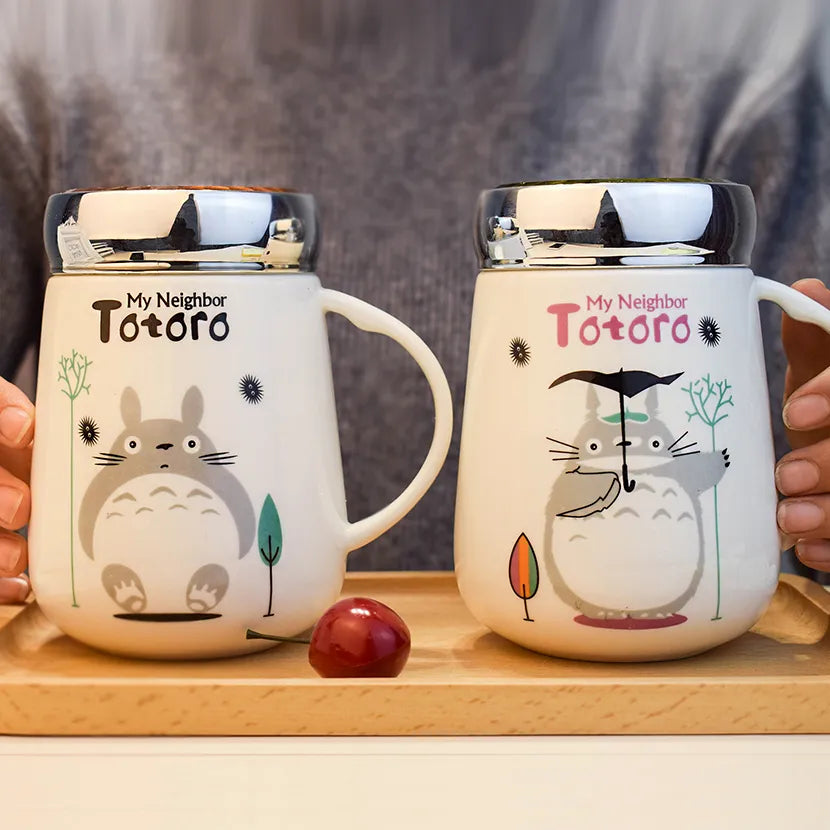 My Neighbor Totoro Ceramic Coffee Mug With Lid And Spoon