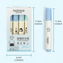 Load image into Gallery viewer, Tacotaco Color Highlighter Sets (4pcs a set)