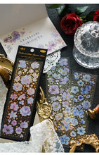 Load image into Gallery viewer, Three-Dimensional Sunset Flower Borders Gold Foiled Stickers