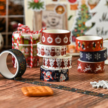 Load image into Gallery viewer, Vintage Snowmen Merry Christmas Masking Washi Tape Sets