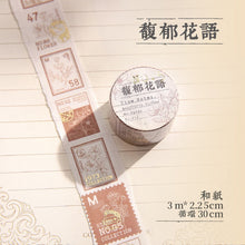 Load image into Gallery viewer, Time Notes Series Floral Gilded Washi Tapes (4 Designs)