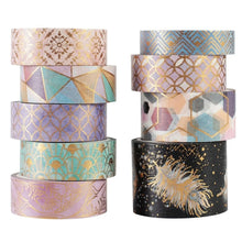 Load image into Gallery viewer, Mystic Gold Foil Washi Tape Set – Wide Craft Edition