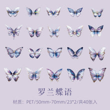 Load image into Gallery viewer, Crystal Series Butterfly Laser Decorative Stickers