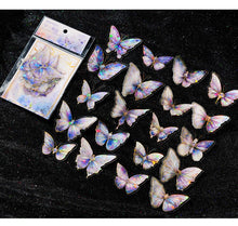 Load image into Gallery viewer, Crystal Series Butterfly Laser Decorative Stickers