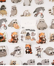 Load image into Gallery viewer, Cute Raccoon Stickers Set