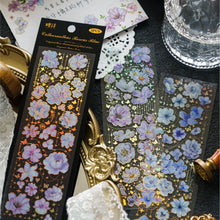 Load image into Gallery viewer, Three-Dimensional Sunset Flower Borders Gold Foiled Stickers