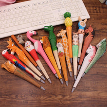 Load image into Gallery viewer, Handmade Wooden Animal Design Gel Pens
