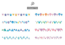 Load image into Gallery viewer, Watercolor Colorful Washi Tapes (8 Designs)