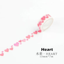 Load image into Gallery viewer, Watercolor Colorful Washi Tapes (8 Designs)