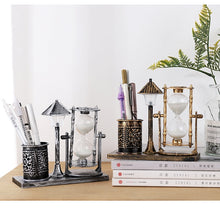 Load image into Gallery viewer, Vintage Style Hourglass Lamp & Pen Holder
