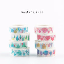 Load image into Gallery viewer, Watercolor Colorful Washi Tapes (8 Designs)