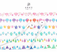 Load image into Gallery viewer, Watercolor Colorful Washi Tapes (8 Designs)