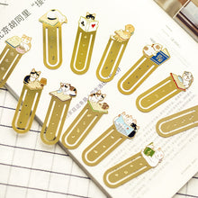 Load image into Gallery viewer, Pottering Cat Gold Pelated Bookmarks (12 Designs)