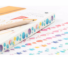 Load image into Gallery viewer, Watercolor Colorful Washi Tapes (8 Designs)