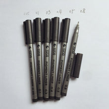 Load image into Gallery viewer, STA Pigment Fineliner Marker Set (6 pcs)