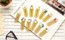Load image into Gallery viewer, Pottering Cat Gold Pelated Bookmarks (12 Designs)