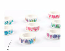 Load image into Gallery viewer, Watercolor Colorful Washi Tapes (8 Designs)