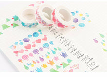 Load image into Gallery viewer, Watercolor Colorful Washi Tapes (8 Designs)
