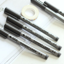 Load image into Gallery viewer, STA Pigment Fineliner Marker Set (6 pcs)