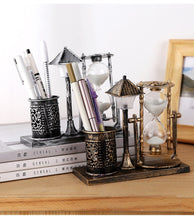 Load image into Gallery viewer, Vintage Style Hourglass Lamp & Pen Holder