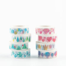 Load image into Gallery viewer, Watercolor Colorful Washi Tapes (8 Designs)