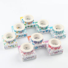 Load image into Gallery viewer, Watercolor Colorful Washi Tapes (8 Designs)