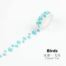 Load image into Gallery viewer, Watercolor Colorful Washi Tapes (8 Designs)