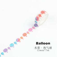 Load image into Gallery viewer, Watercolor Colorful Washi Tapes (8 Designs)