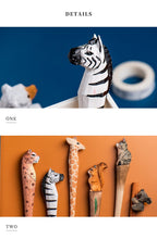 Load image into Gallery viewer, Handmade Wooden Animal Design Gel Pens