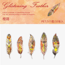 Load image into Gallery viewer, Glistening Feather Large Stickers - Limited Edition