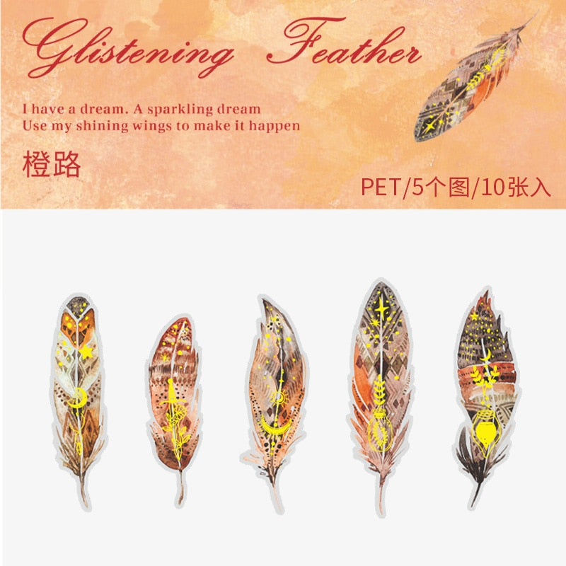 Glistening Feather Large Stickers - Limited Edition – Original