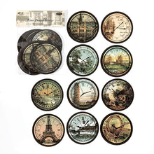 Load image into Gallery viewer, Vintage Style World Round Sticker (6 Designs)