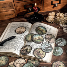 Load image into Gallery viewer, Vintage Style World Round Sticker (6 Designs)