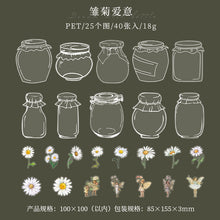 Load image into Gallery viewer, Dreaming Wish Bottle Series Floral Stickers (8 Designs)