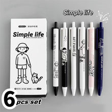 Load image into Gallery viewer, Simple Life Cartoon Gel Pen Set ( 6pcs)