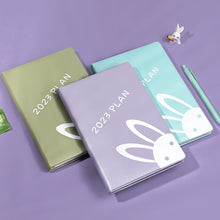 Load image into Gallery viewer, Playful Bunny 2023 (A5) Leather Planners (4 Colors)