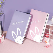 Load image into Gallery viewer, Playful Bunny 2023 (A5) Leather Planners (4 Colors)