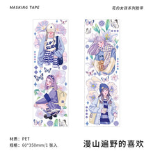 Load image into Gallery viewer, Kawaii Princess in Floral Garden Masking Tape