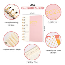 Load image into Gallery viewer, WiseFine 2023 (A5) Weekly Spiral Leather Planners (4 Colors)