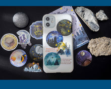 Load image into Gallery viewer, Moon & Universe Series Gold Foiled Stickers (6 Designs)