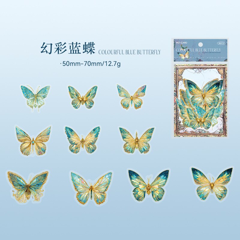 Ice Crystal Butterfly Laser Stickers – Original Kawaii Pen