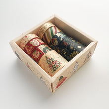 Load image into Gallery viewer, Merry Christmas Gold Foiled Washi Tape Set ( 8 pcs)