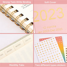 Load image into Gallery viewer, WiseFine 2023 (A5) Weekly Spiral Leather Planners (4 Colors)