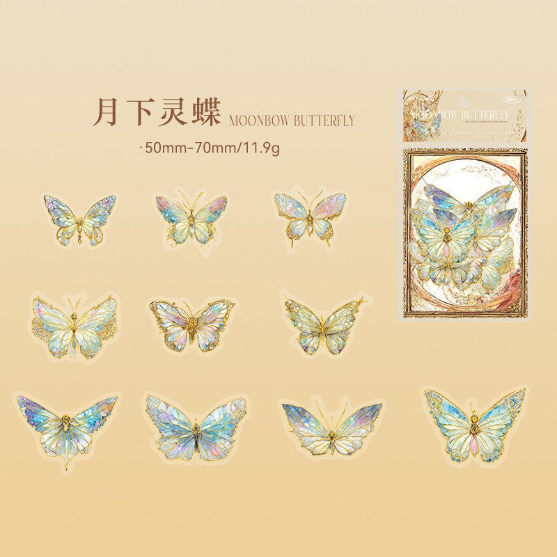 Ice Crystal Butterfly Laser Stickers – Original Kawaii Pen