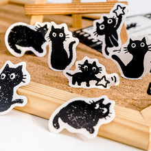 Load image into Gallery viewer, Naughty Black Kitten Stickers