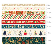 Load image into Gallery viewer, Merry Christmas Gold Foiled Washi Tape Set ( 8 pcs)