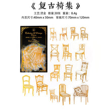 Load image into Gallery viewer, Vintage Style Royal Gold Stickers ( 6 Designs)