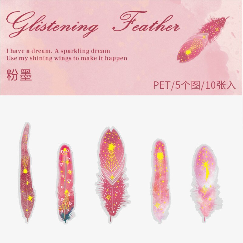 Glistening Feather Large Stickers - Limited Edition – Original Kawaii Pen
